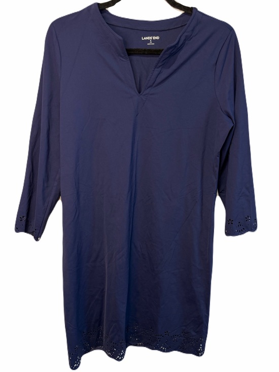 Lands' End Dresses & Skirts - Lands’ End Navy Blue Shift Dress with Eyelet Cutout Details size Small (6-8)